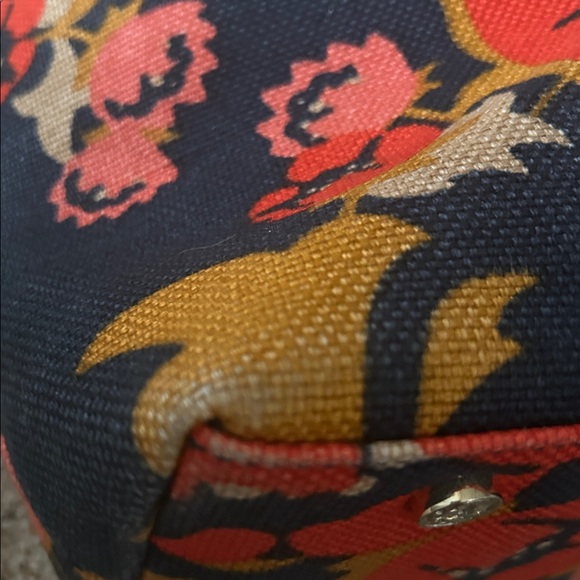 Spartina 449 Pretty Black/Orange Floral Double Straps Shoulder Bag Tote Purse 🌺🌺 - Picture 12 of 14